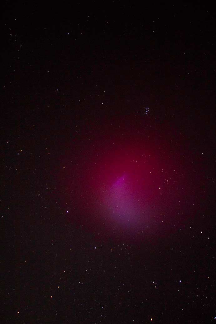 Vapor trail released from the payload.